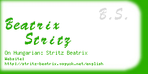 beatrix stritz business card